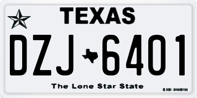 TX license plate DZJ6401