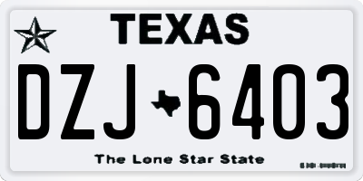 TX license plate DZJ6403