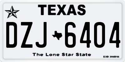 TX license plate DZJ6404