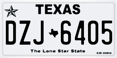 TX license plate DZJ6405
