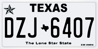 TX license plate DZJ6407