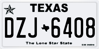 TX license plate DZJ6408