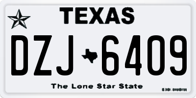 TX license plate DZJ6409