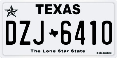TX license plate DZJ6410