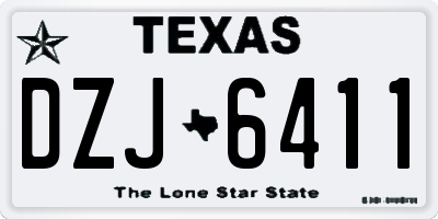 TX license plate DZJ6411