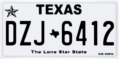 TX license plate DZJ6412