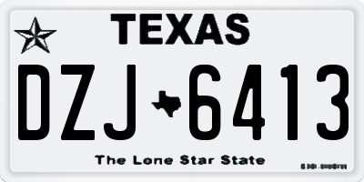 TX license plate DZJ6413