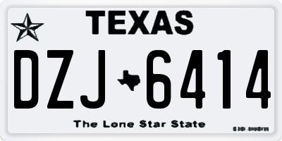 TX license plate DZJ6414
