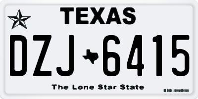 TX license plate DZJ6415