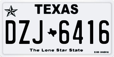 TX license plate DZJ6416