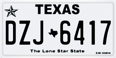 TX license plate DZJ6417
