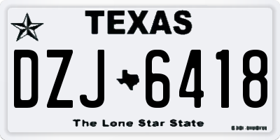 TX license plate DZJ6418