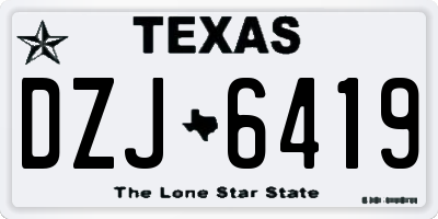 TX license plate DZJ6419