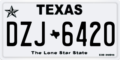 TX license plate DZJ6420