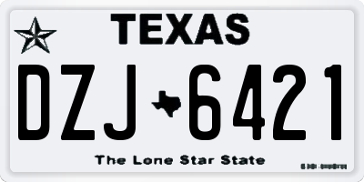TX license plate DZJ6421