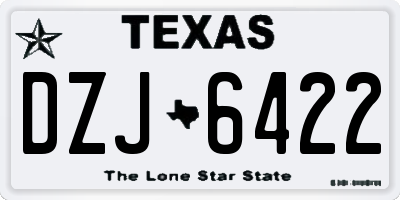 TX license plate DZJ6422