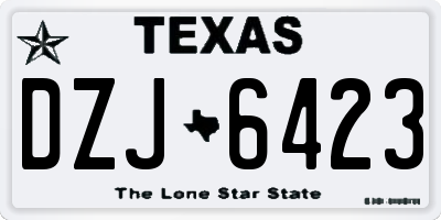 TX license plate DZJ6423