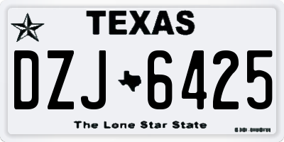 TX license plate DZJ6425