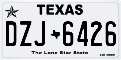 TX license plate DZJ6426