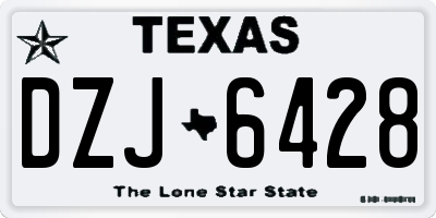 TX license plate DZJ6428