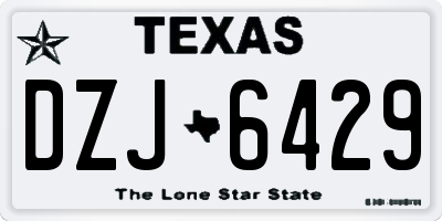 TX license plate DZJ6429