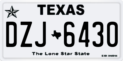 TX license plate DZJ6430
