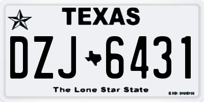 TX license plate DZJ6431