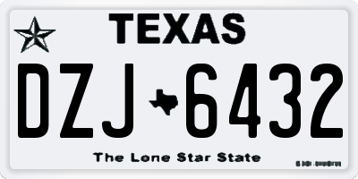TX license plate DZJ6432