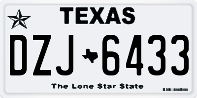 TX license plate DZJ6433