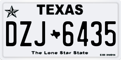 TX license plate DZJ6435
