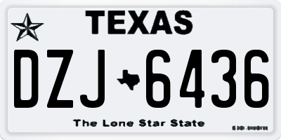 TX license plate DZJ6436