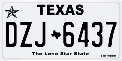 TX license plate DZJ6437