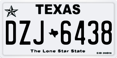 TX license plate DZJ6438