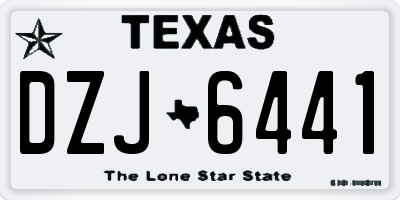 TX license plate DZJ6441