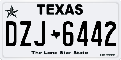 TX license plate DZJ6442