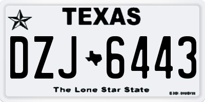 TX license plate DZJ6443