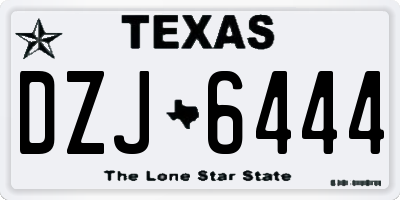 TX license plate DZJ6444