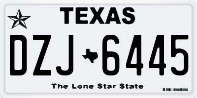 TX license plate DZJ6445