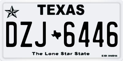 TX license plate DZJ6446