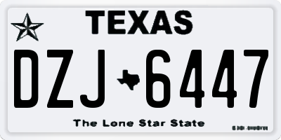 TX license plate DZJ6447