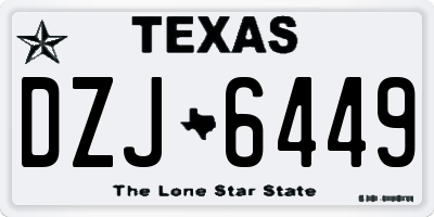 TX license plate DZJ6449