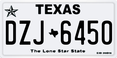 TX license plate DZJ6450