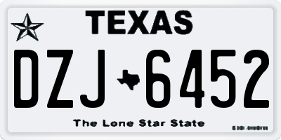 TX license plate DZJ6452