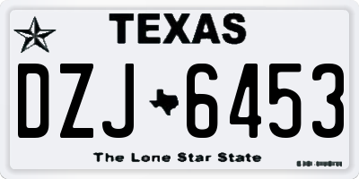 TX license plate DZJ6453
