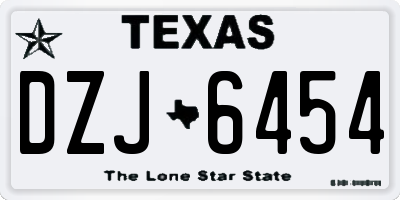 TX license plate DZJ6454