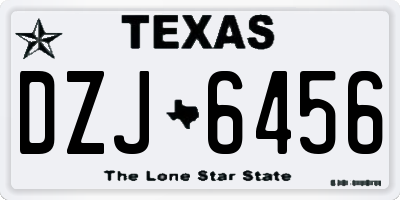 TX license plate DZJ6456