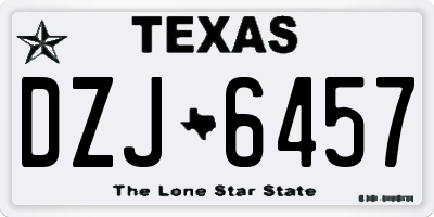 TX license plate DZJ6457