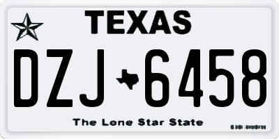 TX license plate DZJ6458