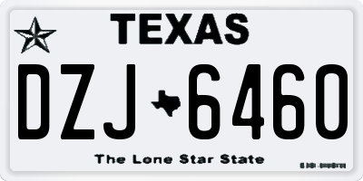 TX license plate DZJ6460