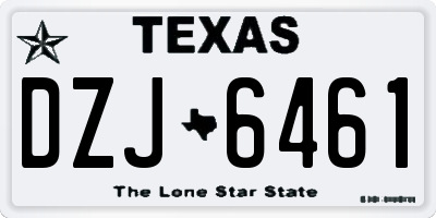 TX license plate DZJ6461